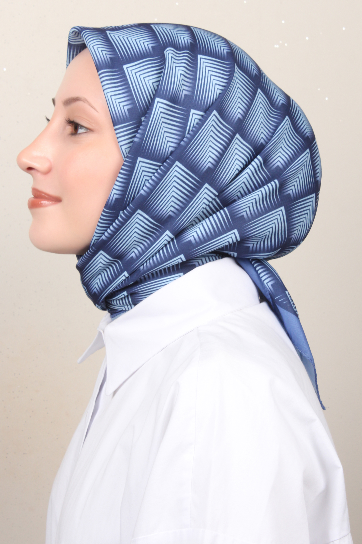 Silk Life Soft Pamuk Eşarp 4129-16 Kot Mavisi