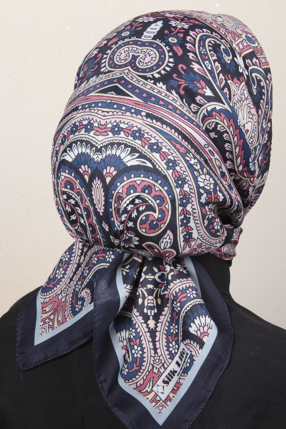 Silk Life Soft Pamuk Eşarp 4130-2 Lacivert