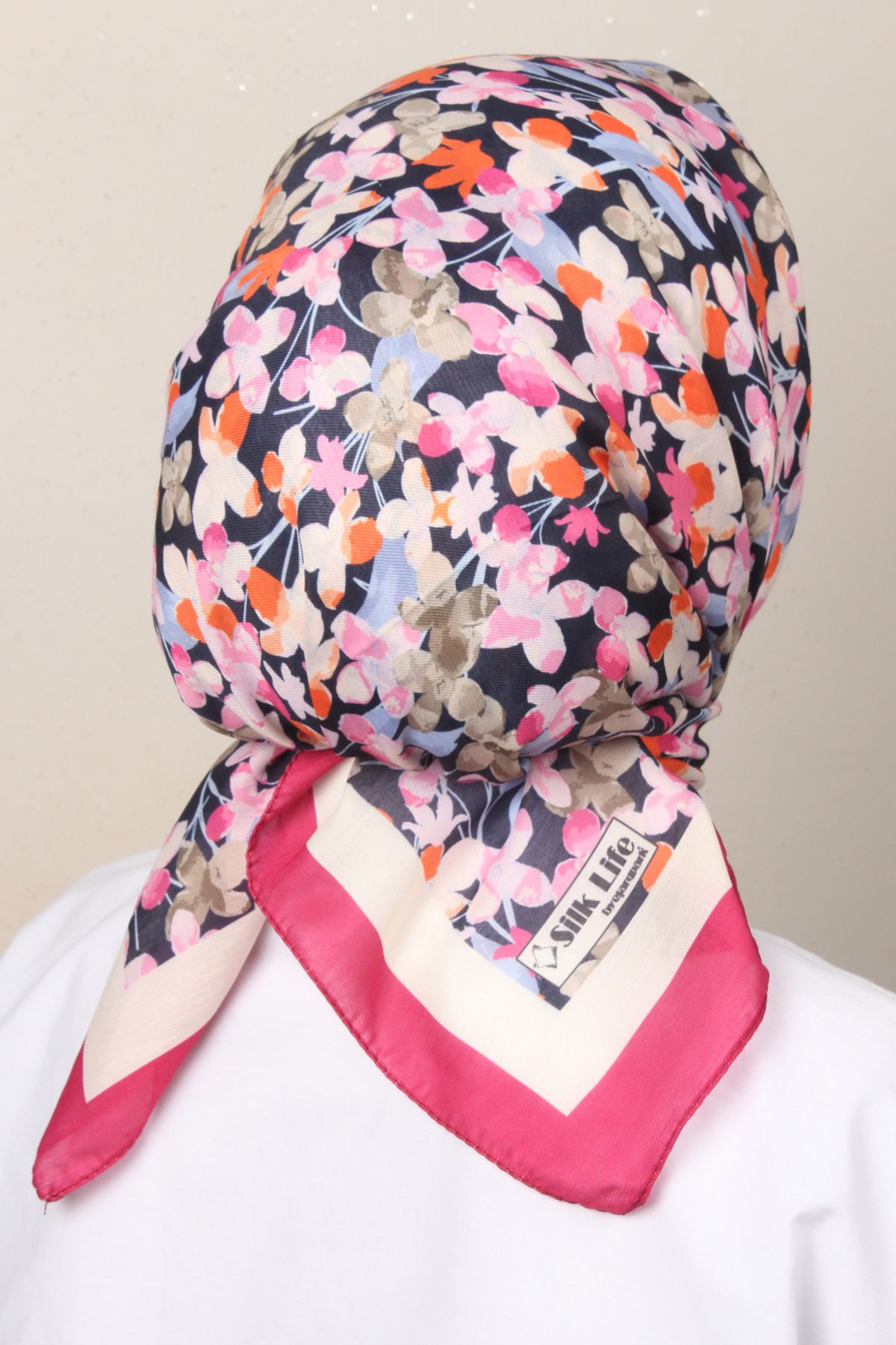 Silk Life Soft Pamuk Eşarp 4131-4 Fuşya