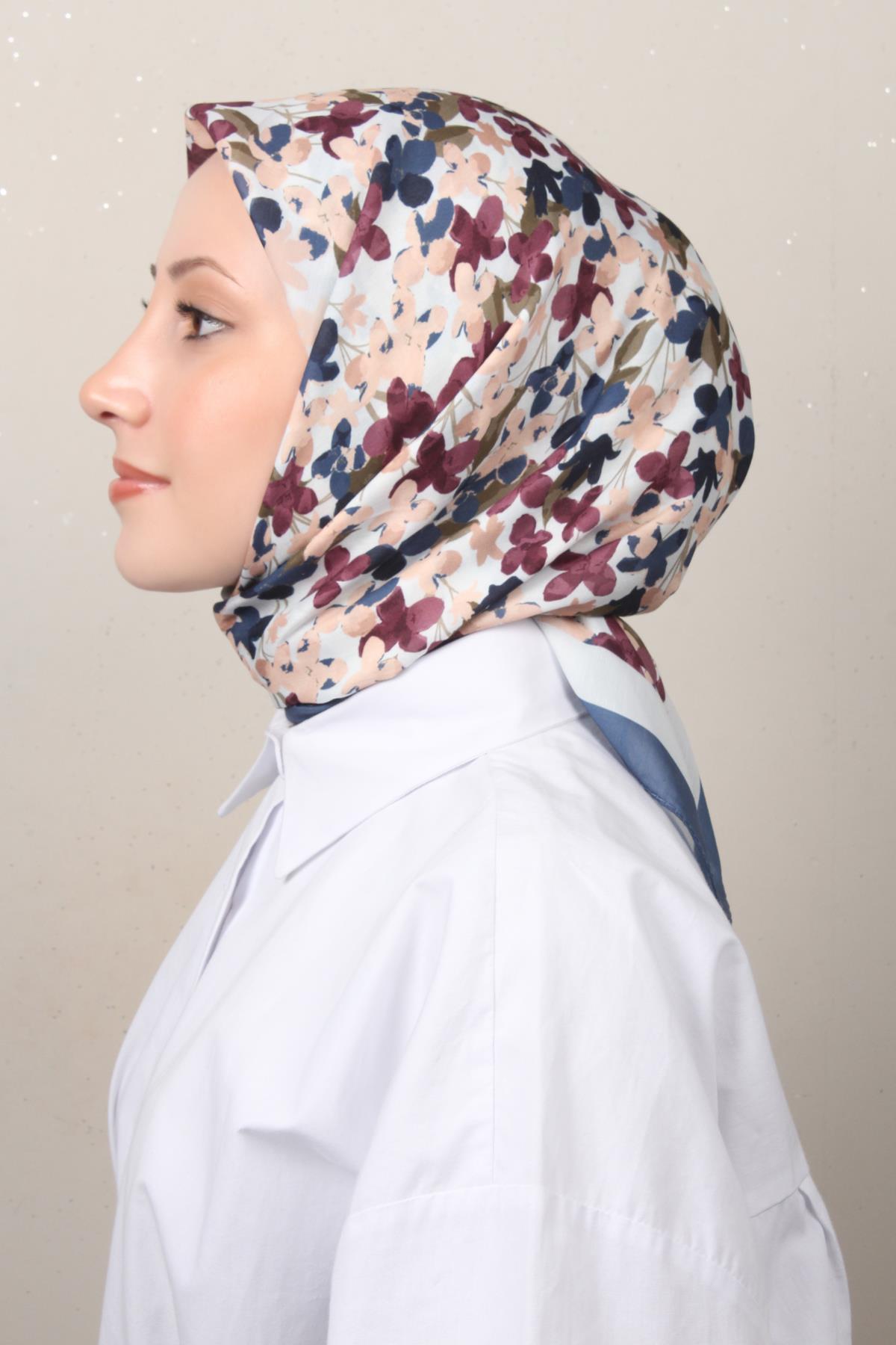 Silk Life Soft Pamuk Eşarp 4131-9 İndigo