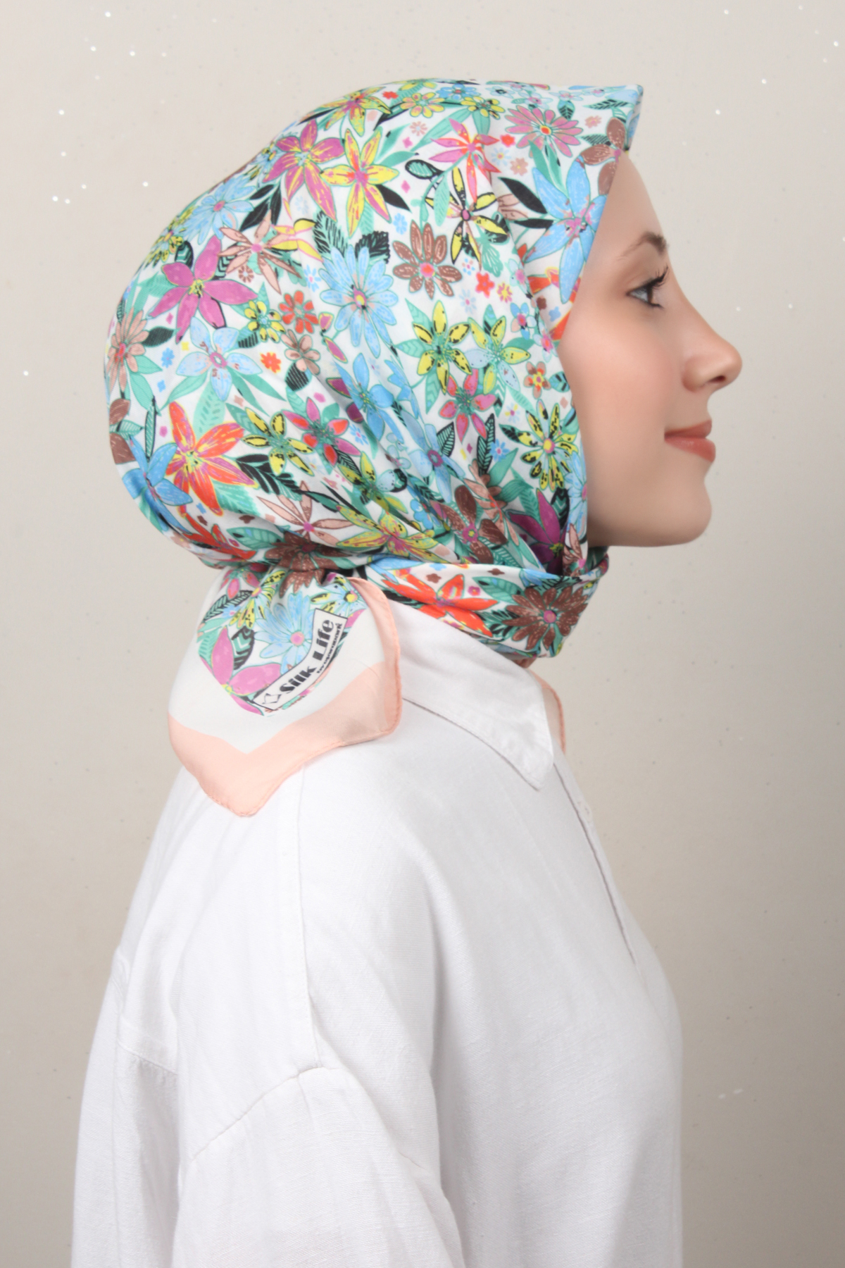 Silk Life Soft Pamuk Eşarp 4133-10 Somon 