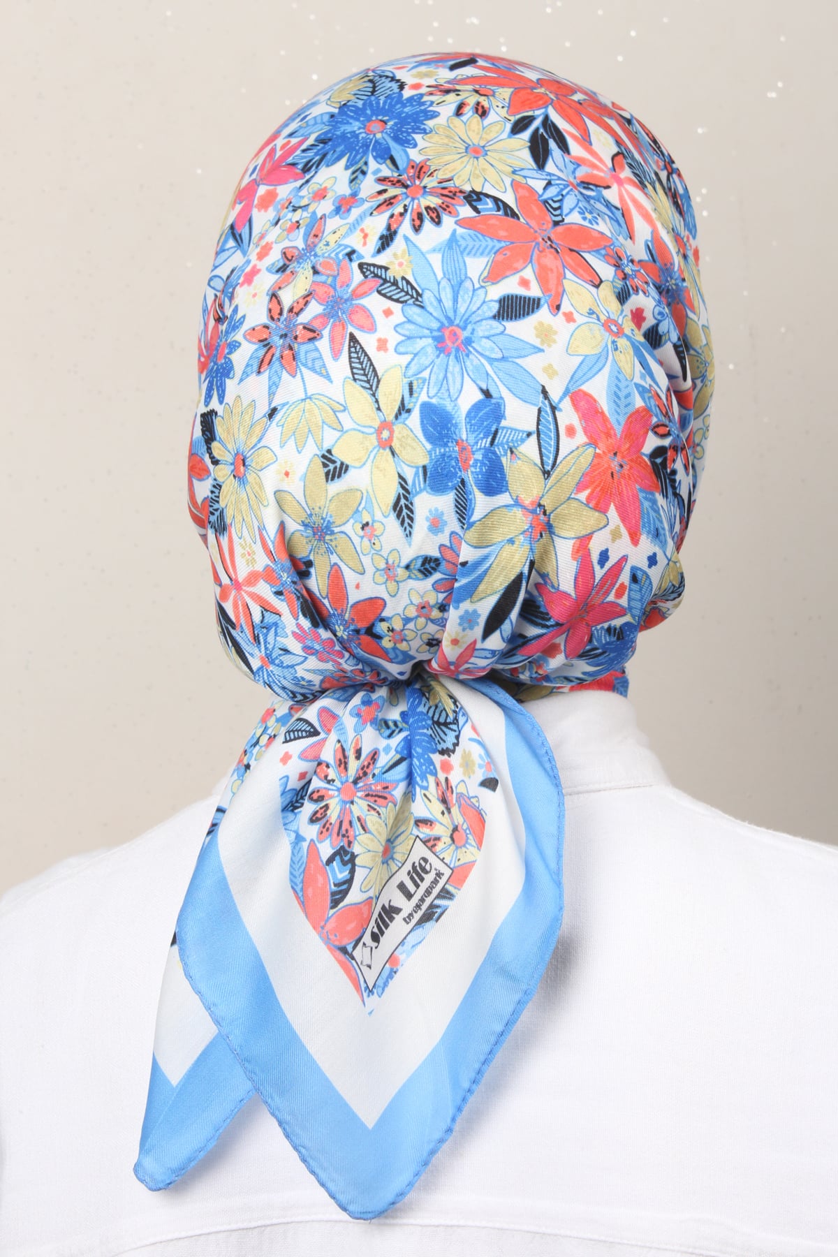 Silk Life Soft Pamuk Eşarp 4133-11 Açık Mavi