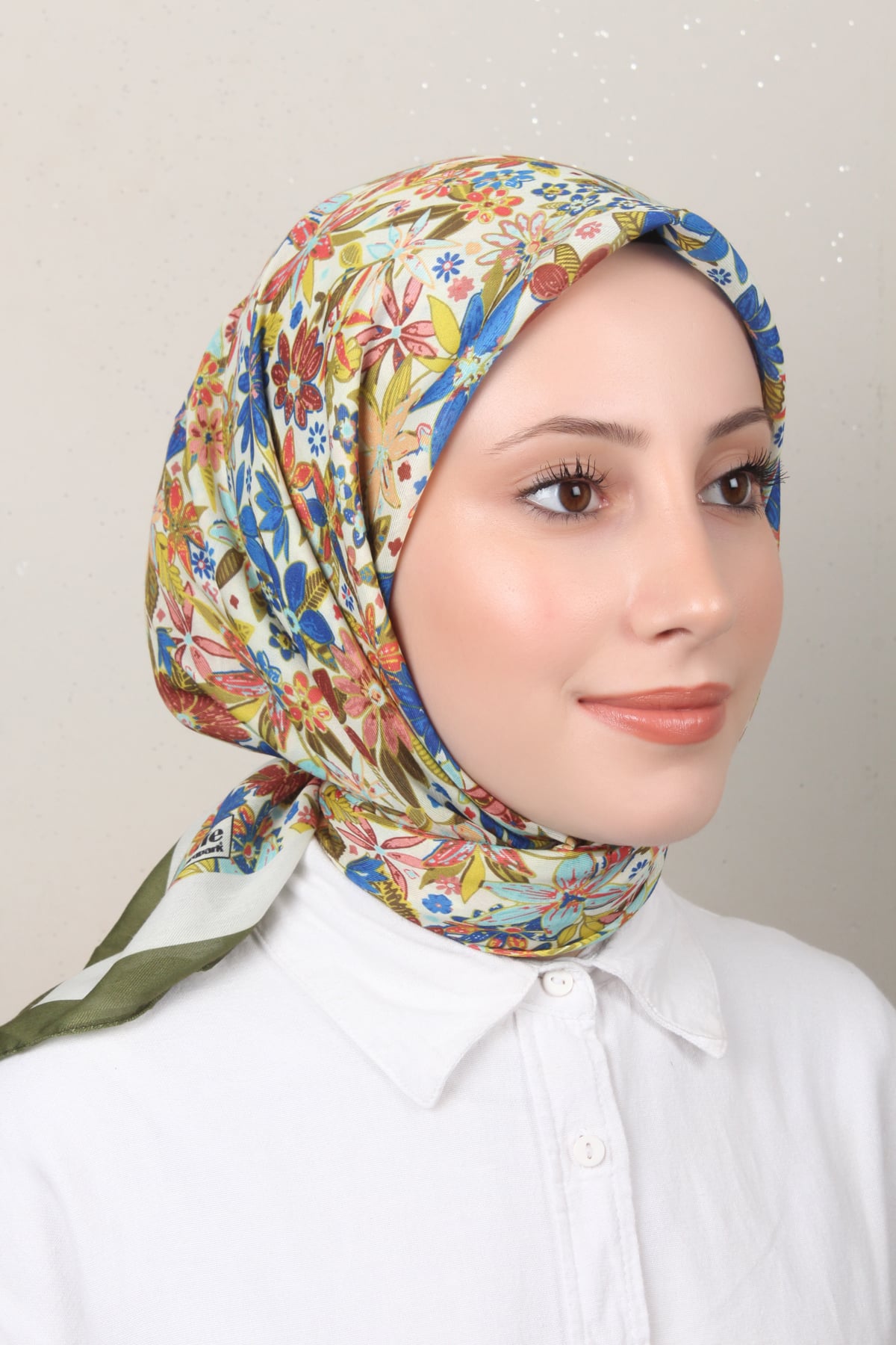 Silk Life Soft Pamuk Eşarp 4133-5 Asker Yeşili 