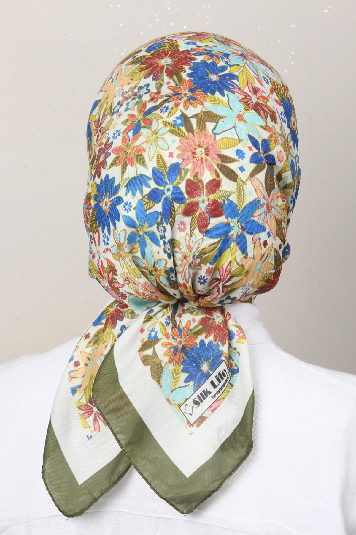 Silk Life Soft Pamuk Eşarp 4133-5 Asker Yeşili 