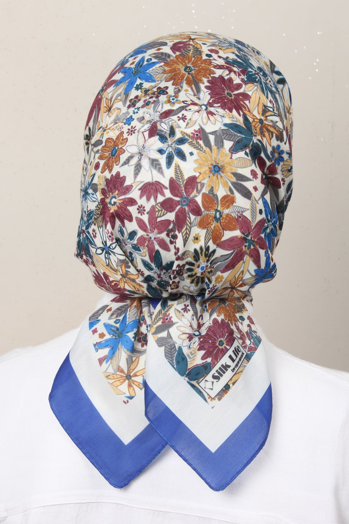 Silk Life Soft Pamuk Eşarp 4133-6 Saks