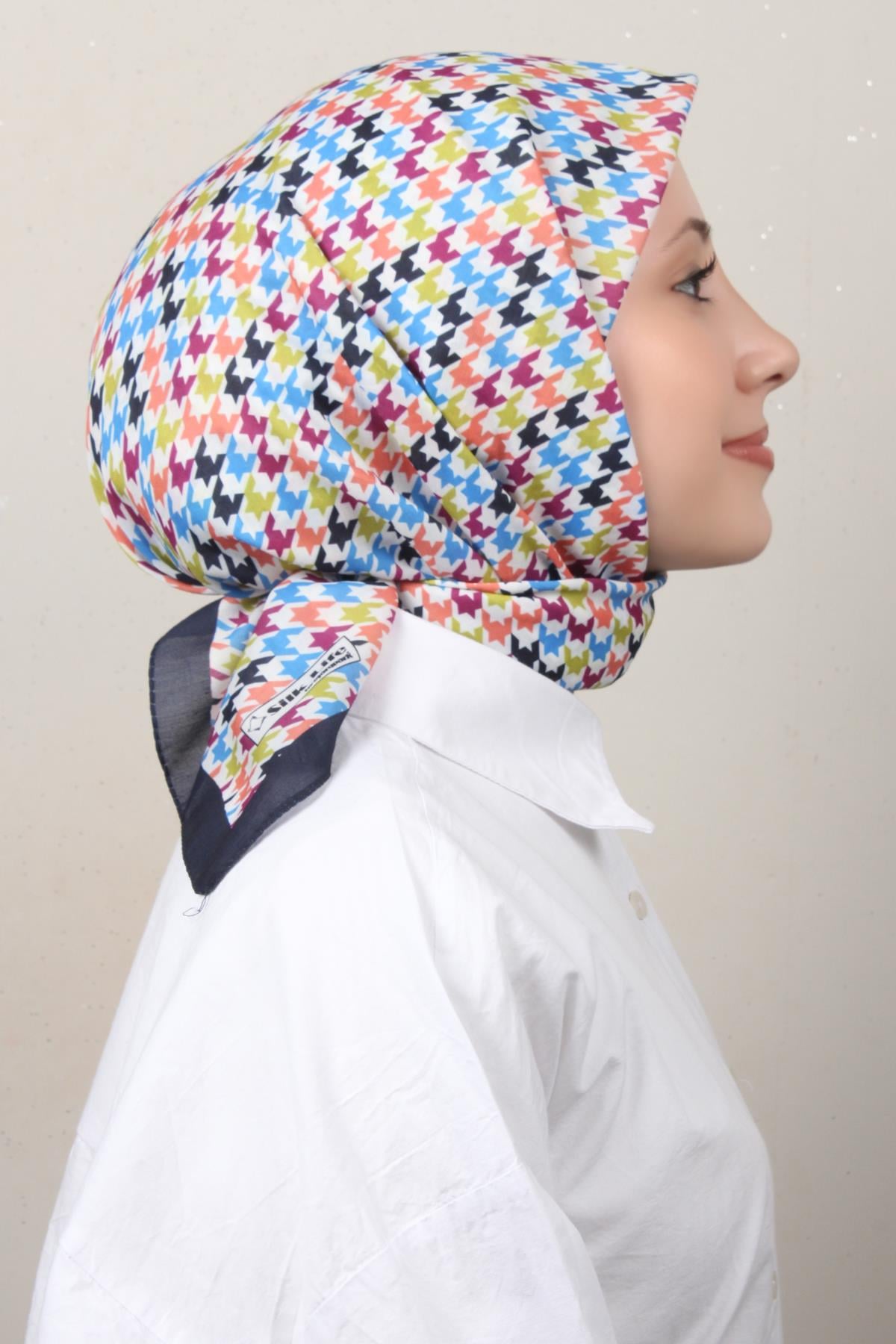 Silk Life Soft Pamuk Eşarp 4140-5 Lacivert 