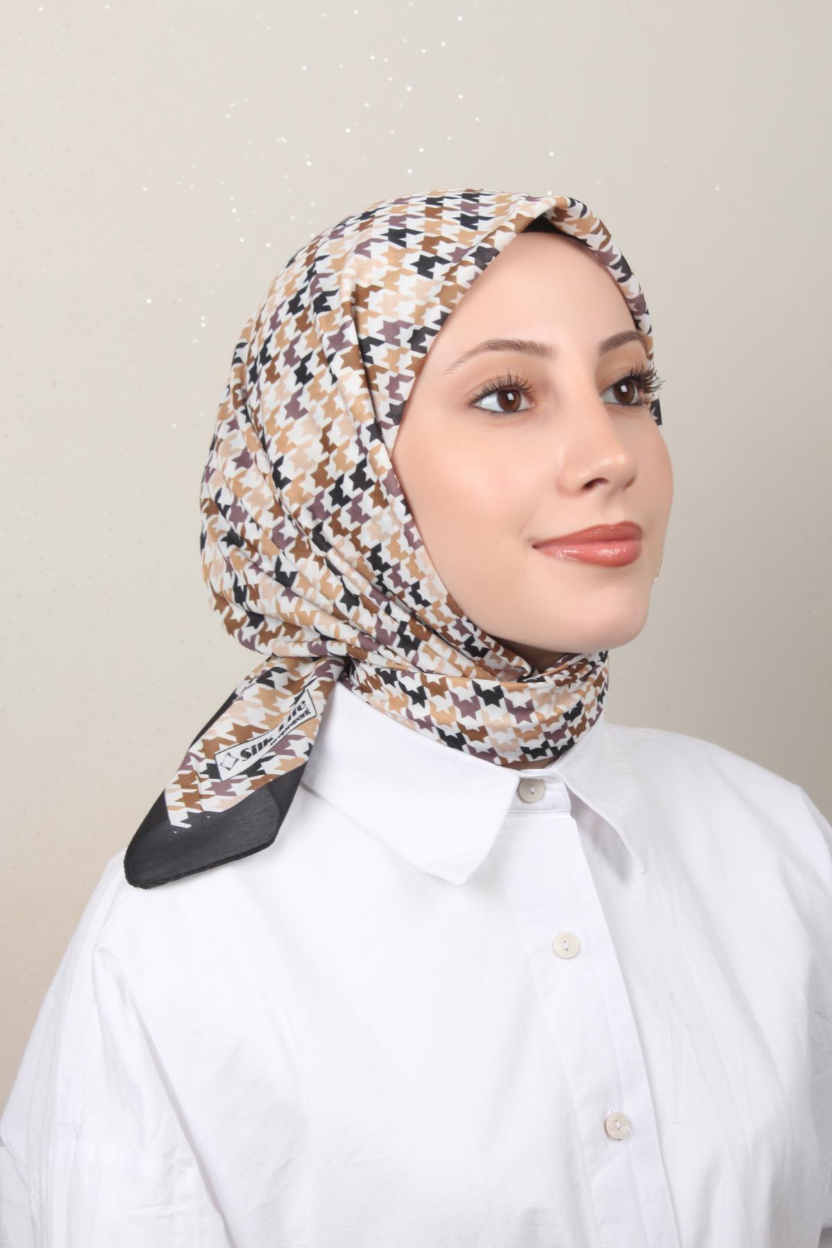 Silk Life Soft Pamuk Eşarp 4140-9 Siyah