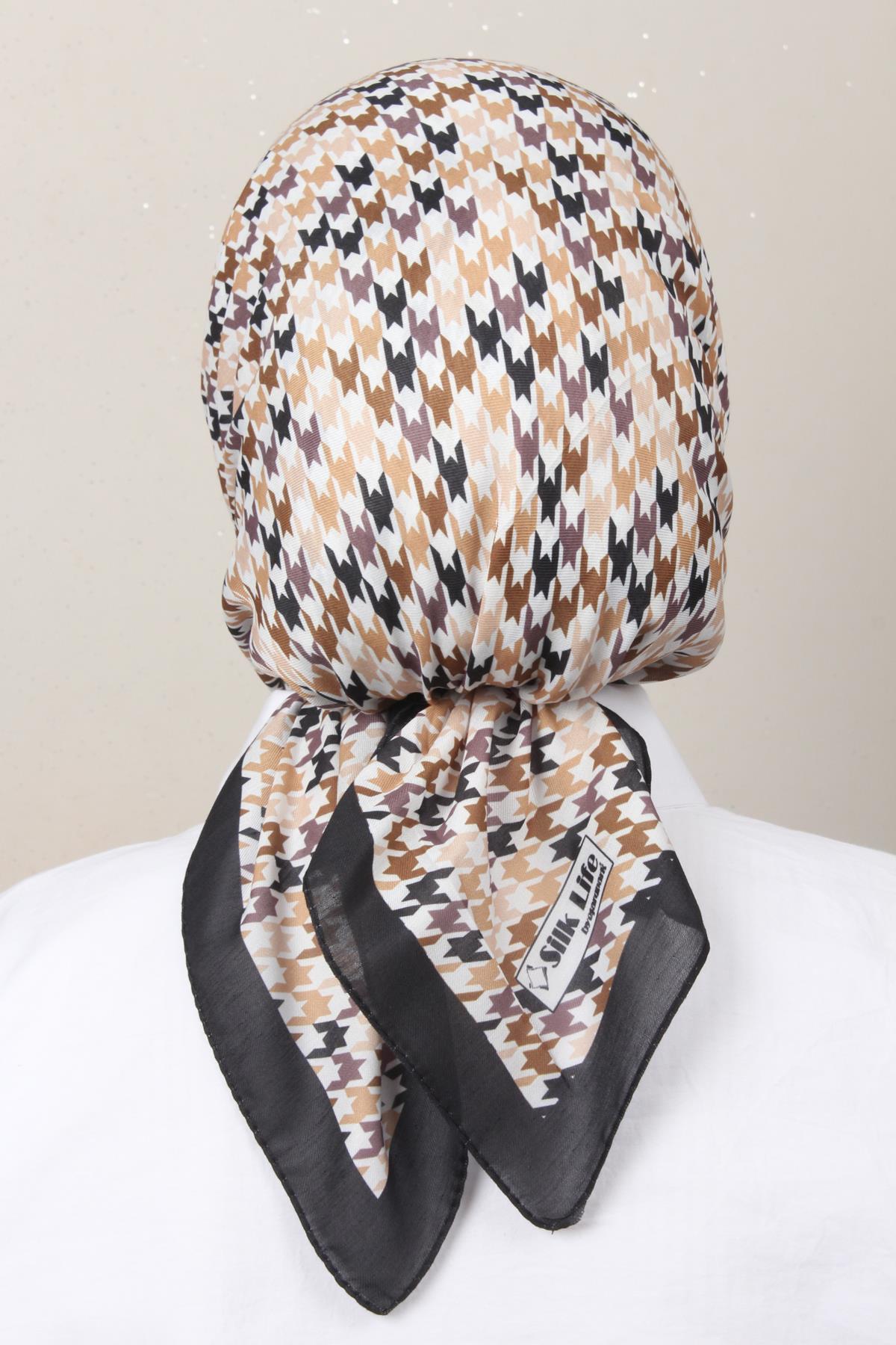 Silk Life Soft Pamuk Eşarp 4140-9 Siyah