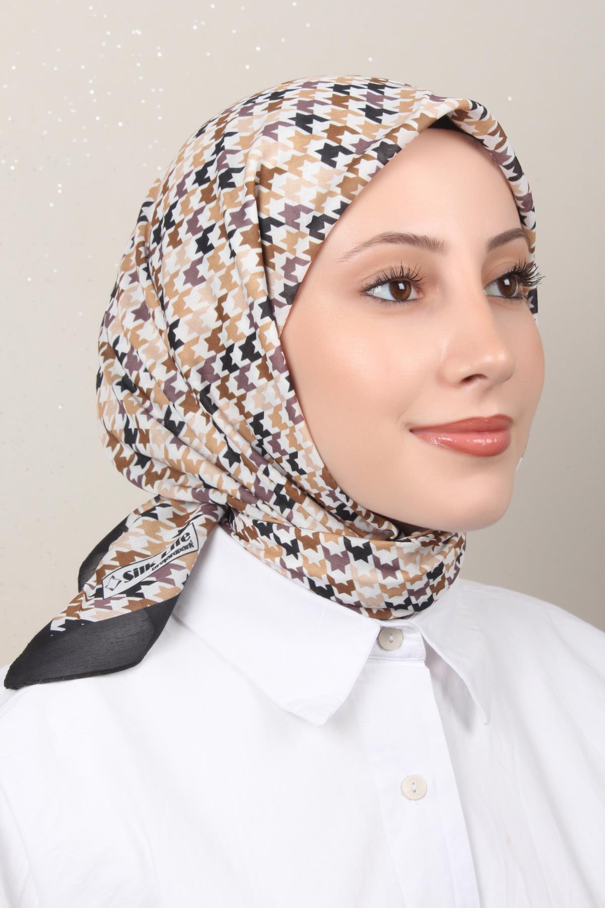 Silk Life Soft Pamuk Eşarp 4140-9 Siyah