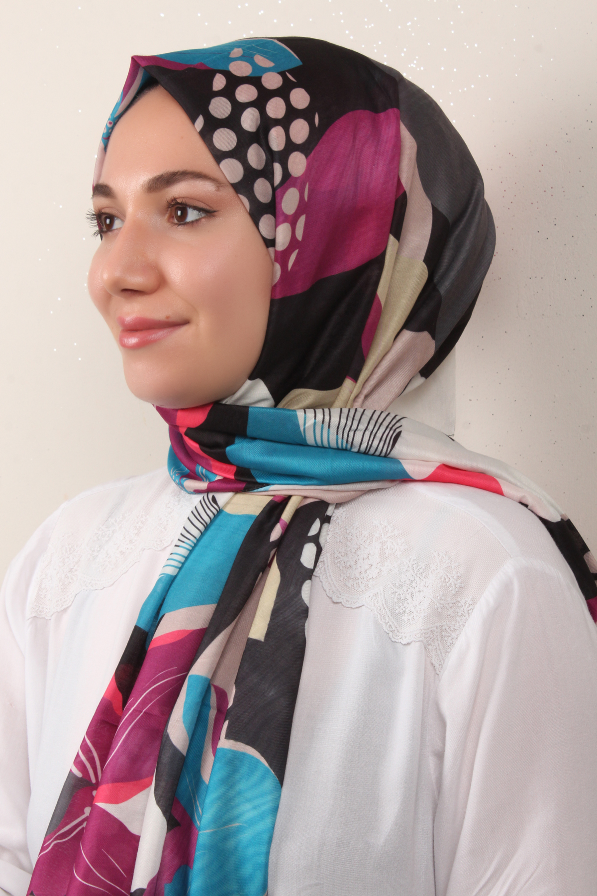 Soft Touch Şal 2763-7 Mavi-Pembe