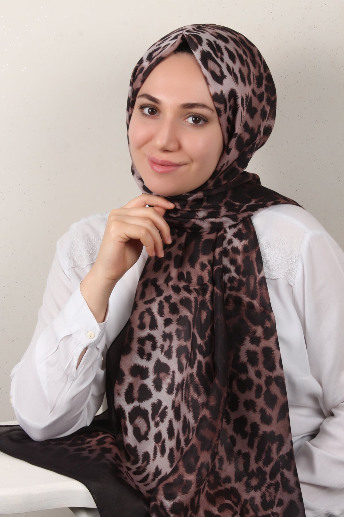Soft Touch Şal 2774-3 Siyah-Kahverengi