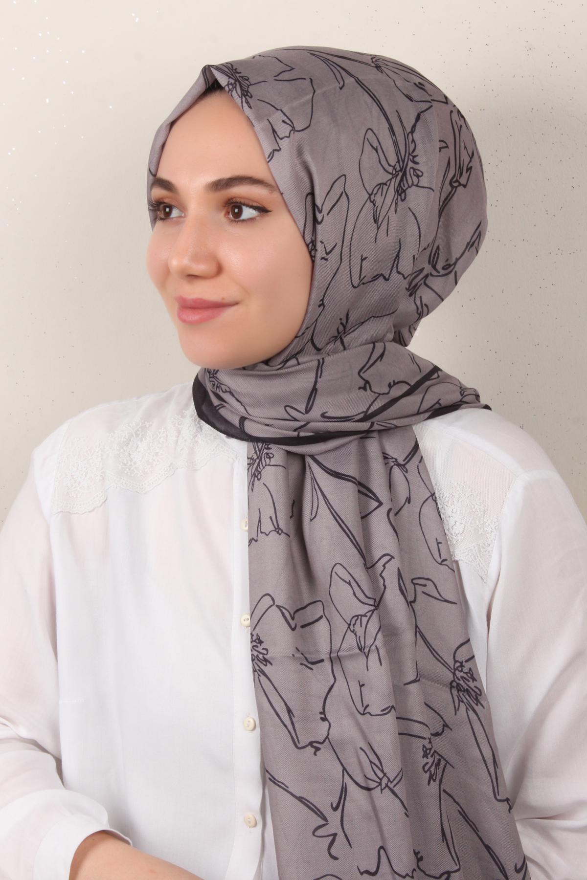 Soft Touch Şal 2777-2 Siyah-Füme