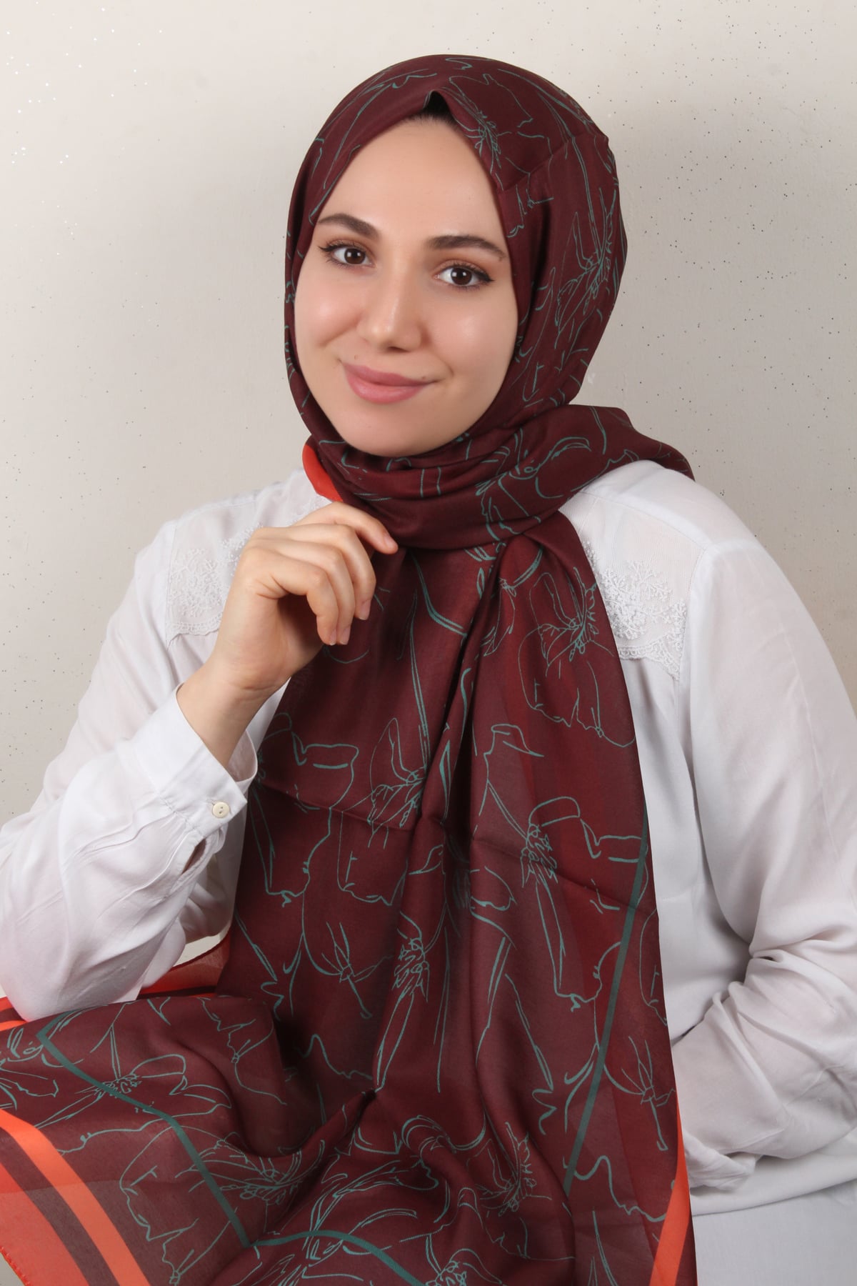Soft Touch Şal 2777-5 Koyu Taba-Turuncu