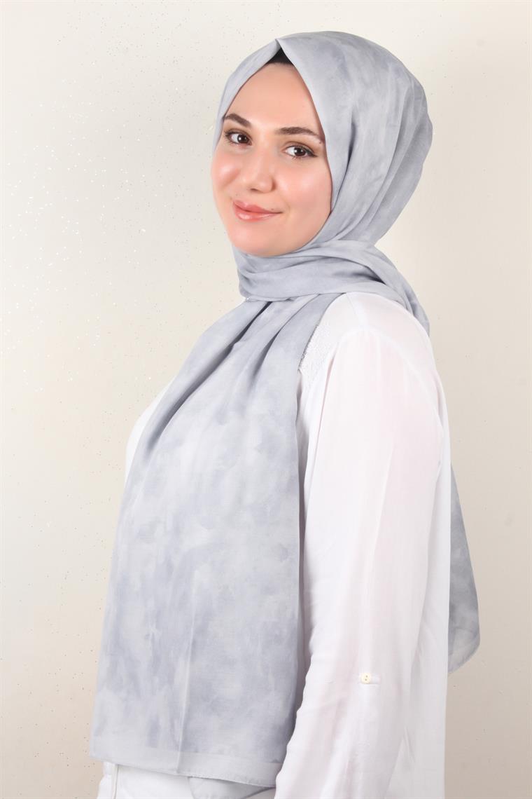 Soft Touch Şal Bulut Desen 2754-10 Gümüş