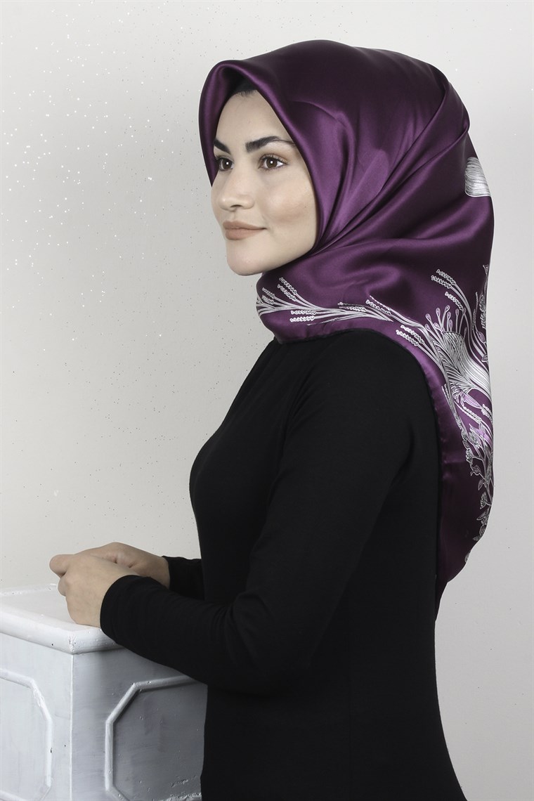 Sura Varaklı İpek Eşarp 4560-83