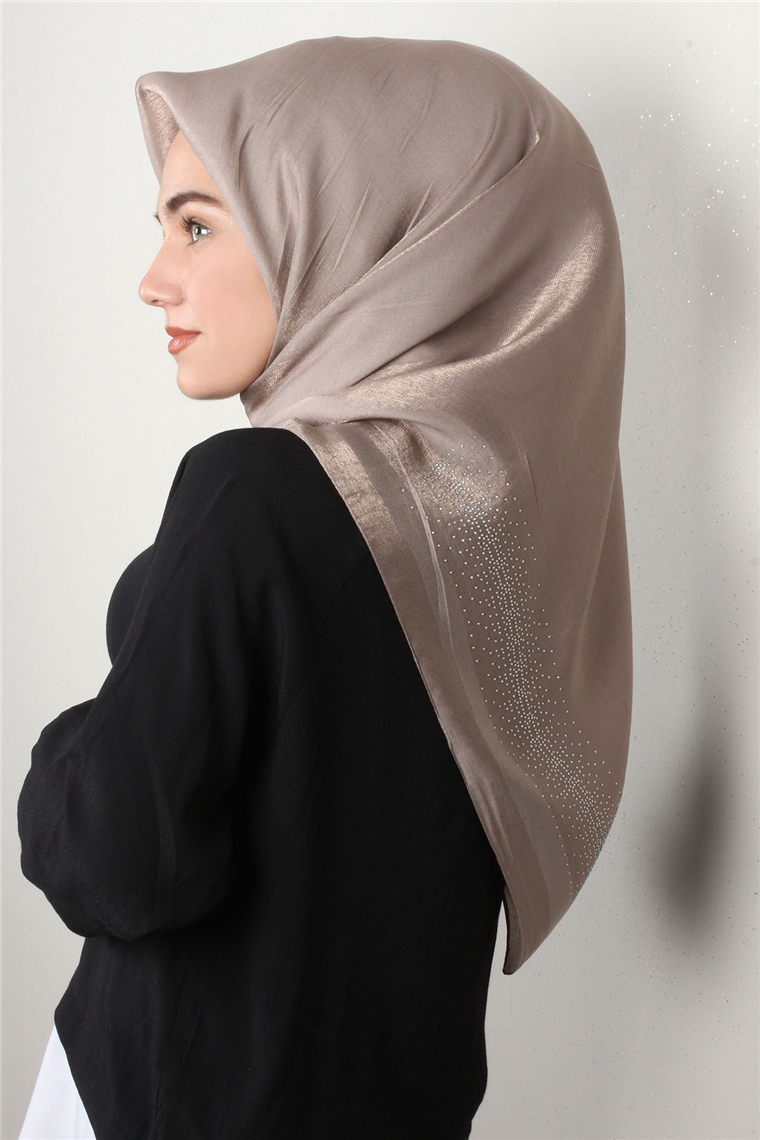 Taşlı Exclusive Eşarp 6000-4 Pudra