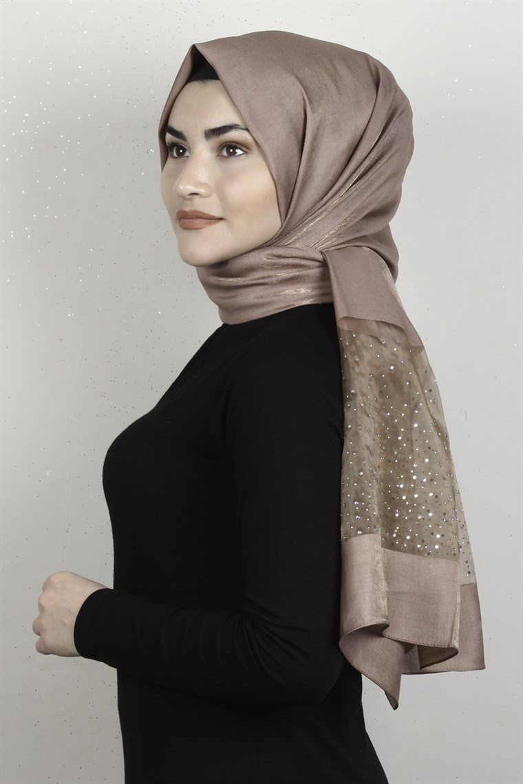 Taşlı Exclusive Şal 1606-24 Pudra
