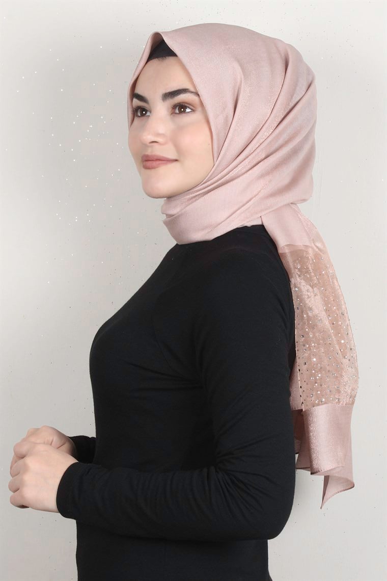 Taşlı Exclusive Şal 1606-25 Pudra