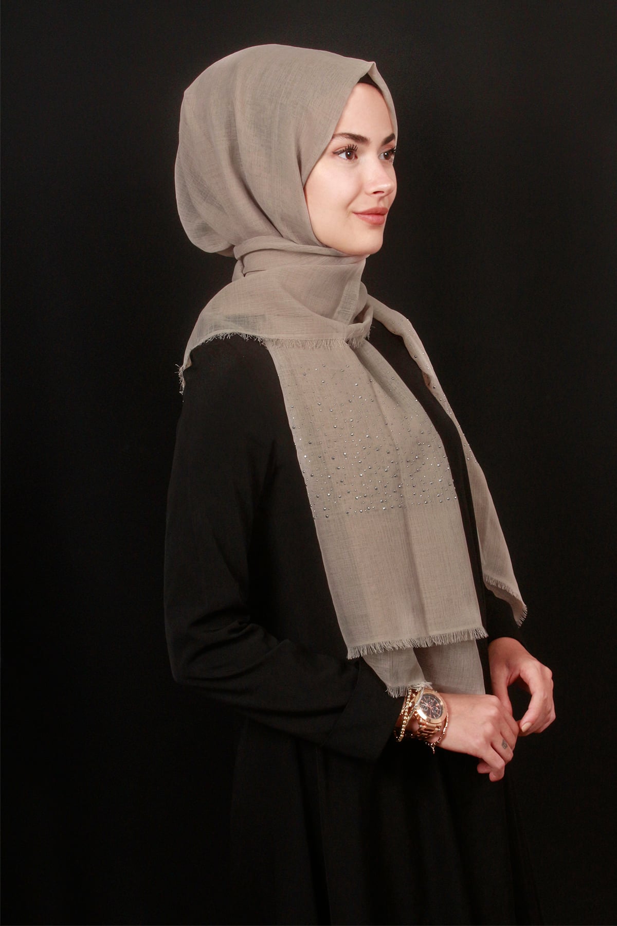 Taşlı Haiti Şal 2801-11 Vizon