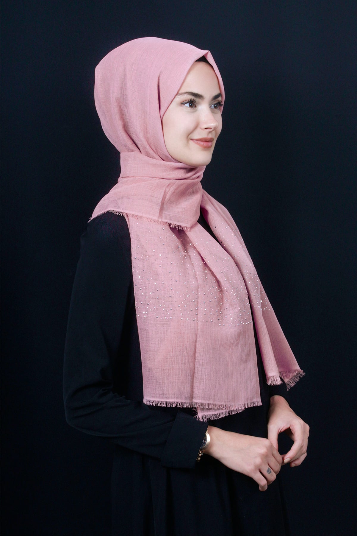 Taşlı Haiti Şal 2801-3 Pudra