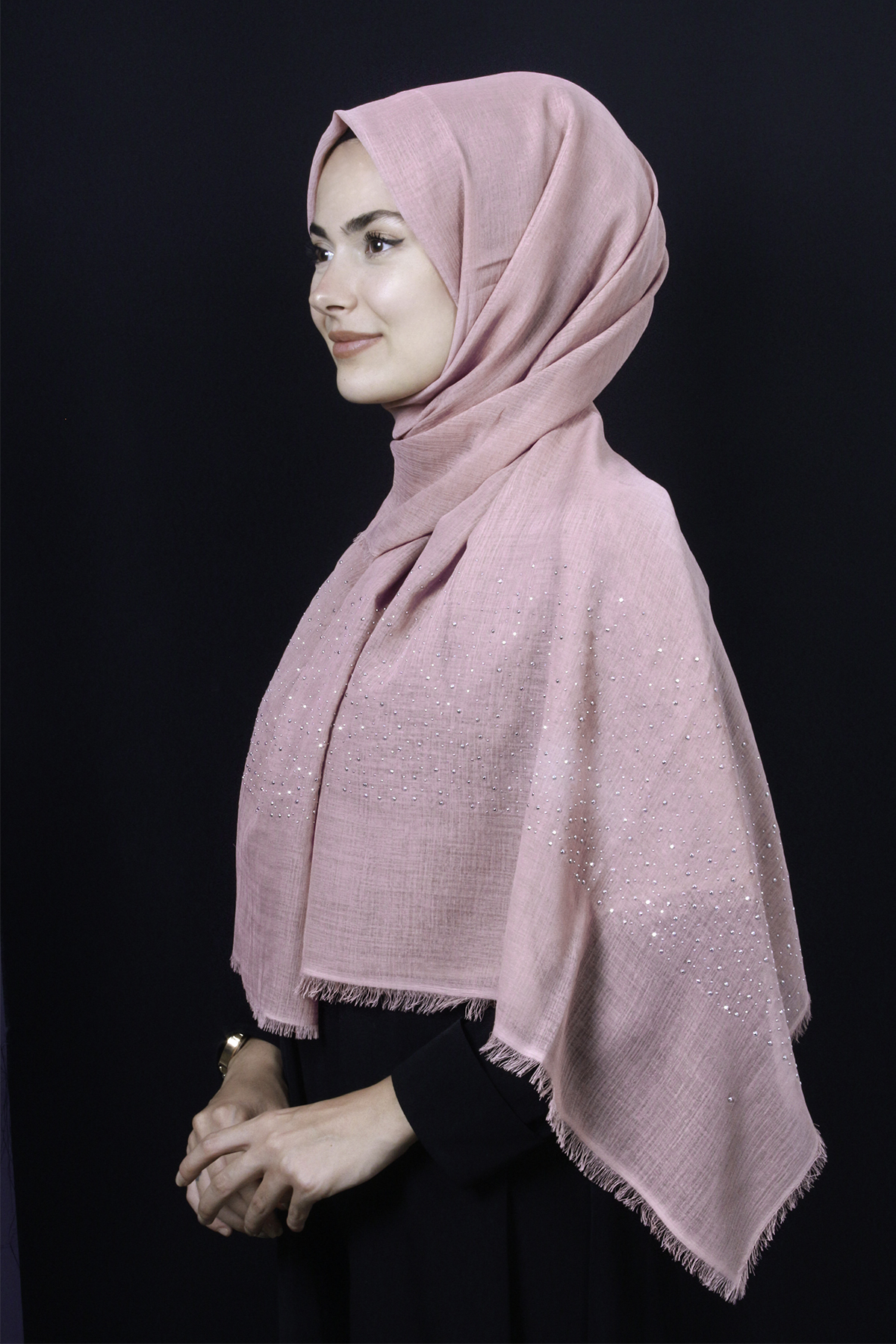 Taşlı Haiti Şal 2801-3 Pudra