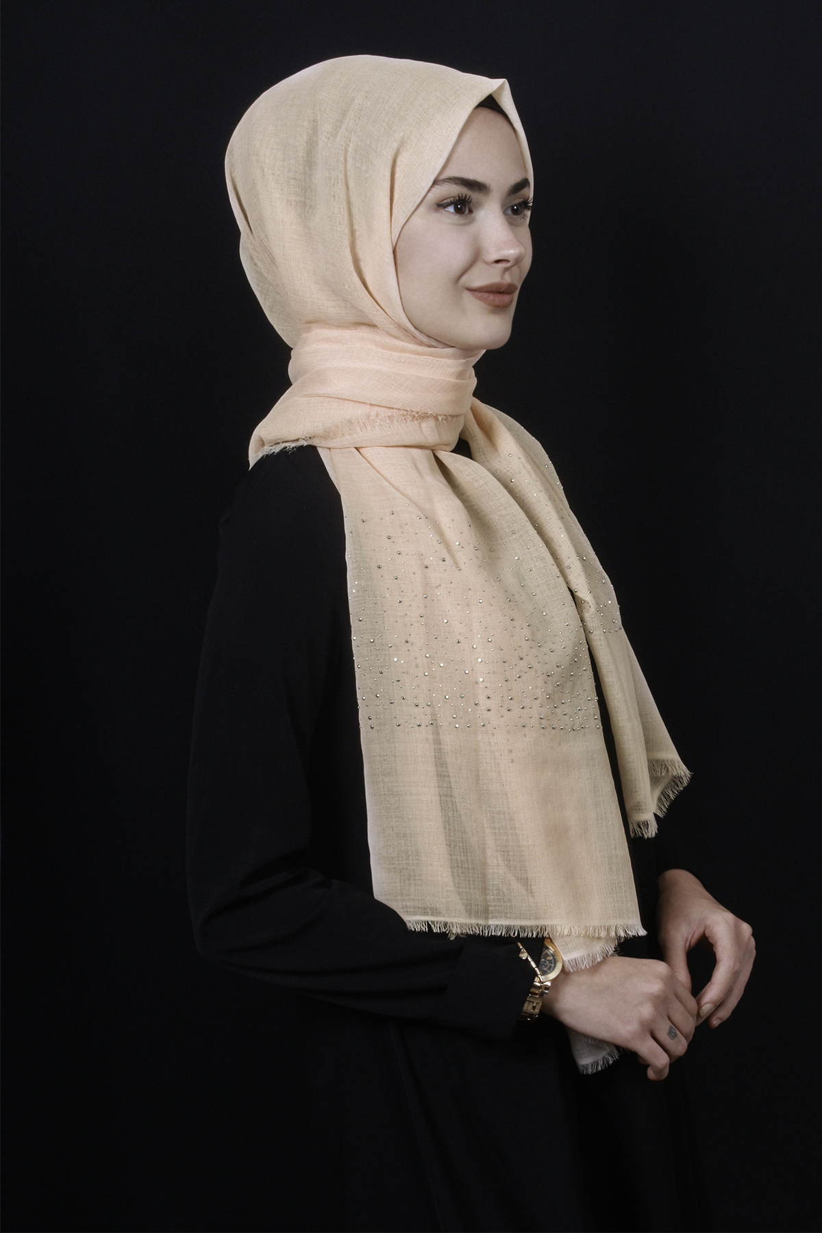 Taşlı Haiti Şal 2801-5 Açık Somon