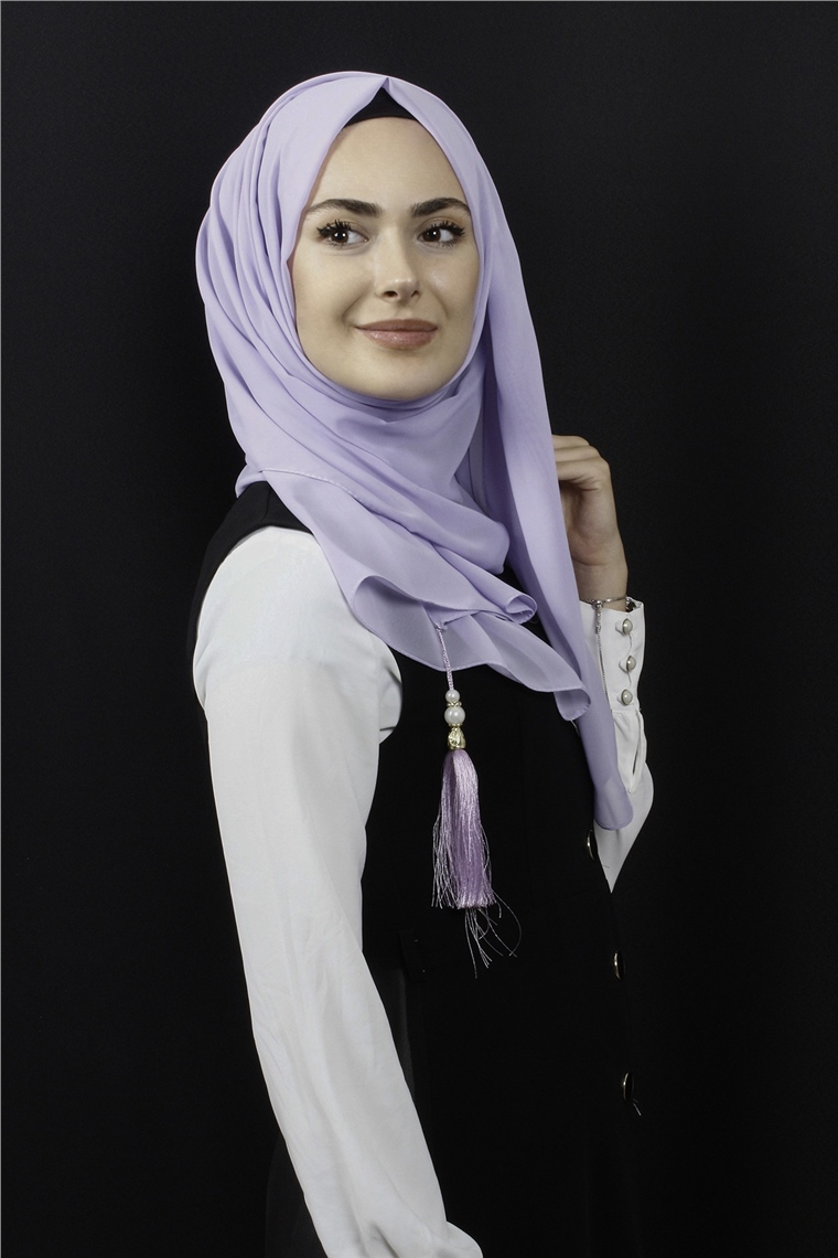 Tesettür Püsküllü Şal 1241-11
