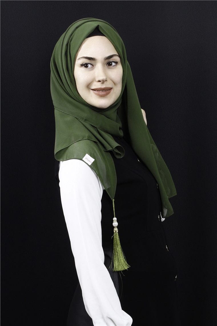 Tesettür Püsküllü Şal 1241-35