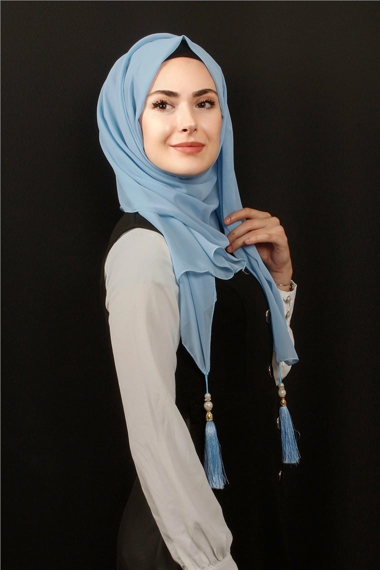 Tesettür Püsküllü Şal 1241-39