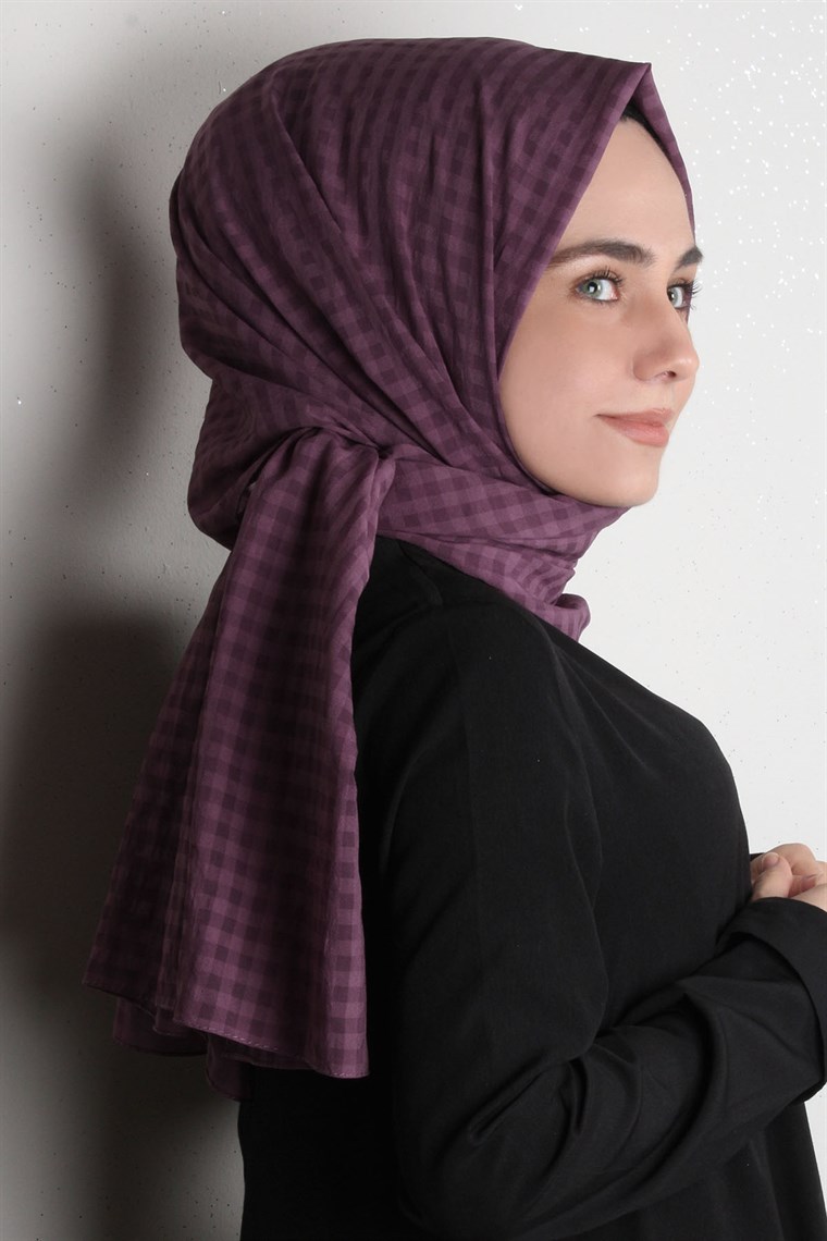 Trend Kare Desen Şal 1437-5 Leylak