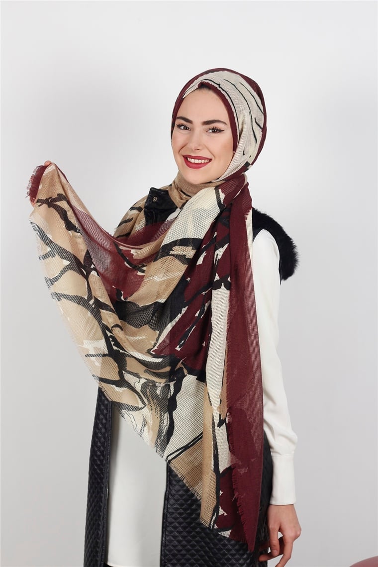 U.s Polo Assn Fileli Desenli Şal 151-1