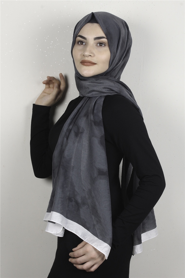 Vual Modal Şal 8685-3 Füme-Beyaz