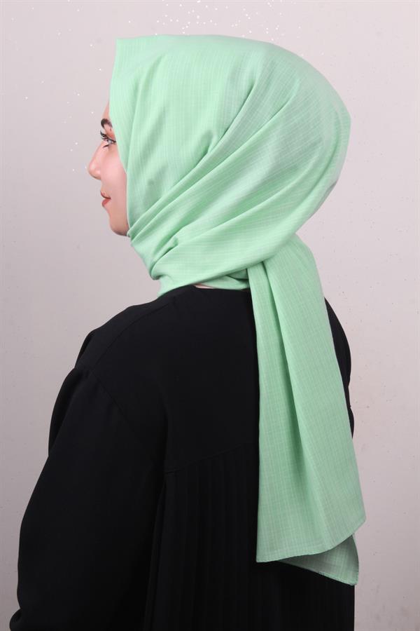 % 100 Coton Şal 8083-23 Su Yeşili