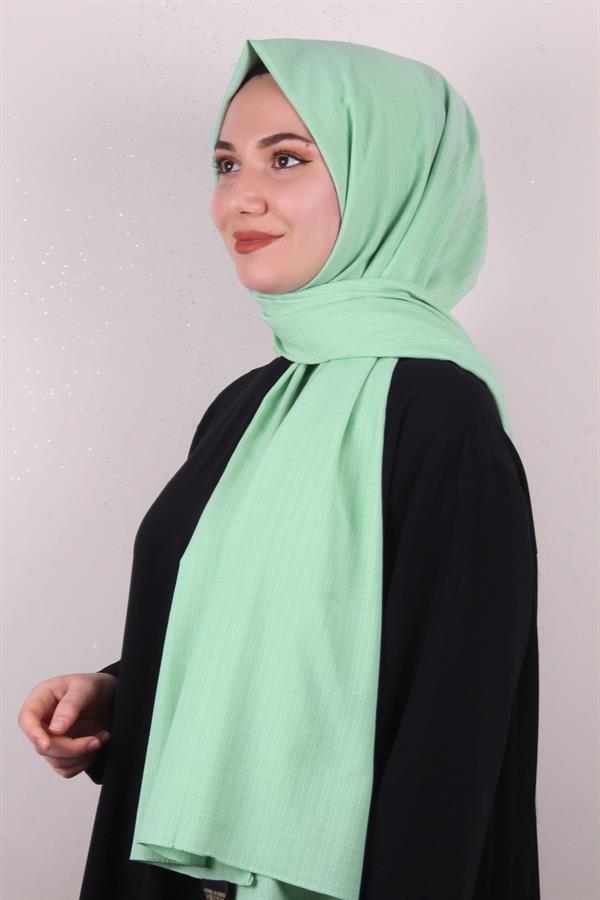 % 100 Coton Şal 8083-23 Su Yeşili