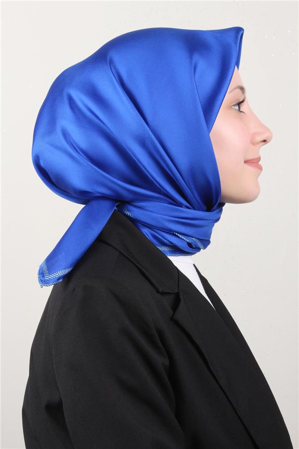  Belli Twill İpek Eşarp 40009-52 Saks Mavisi