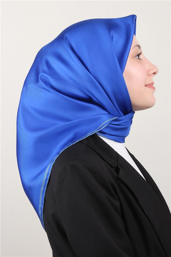  Belli Twill İpek Eşarp 40009-52 Saks Mavisi