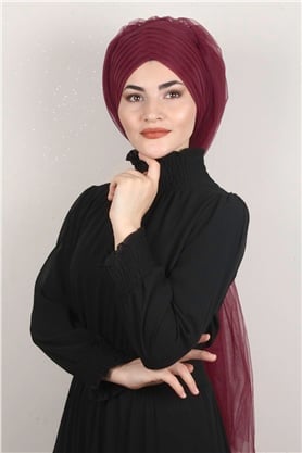 Âlâ Tül Şal 2021-1 Bordo