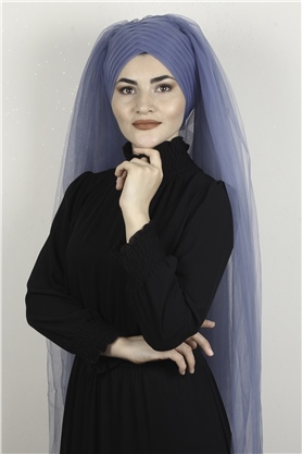 Âlâ Tül Şal 2021-2 İndigo