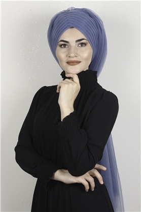 Âlâ Tül Şal 2021-2 İndigo