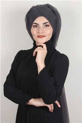 Âlâ Tül Şal 2021-4 Antrasit