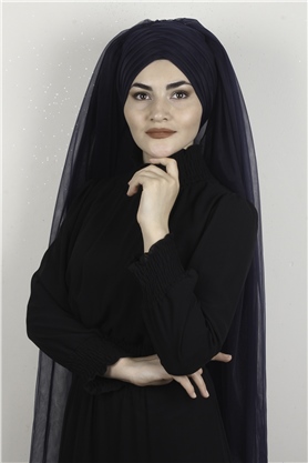 Âlâ Tül Şal 2021-9 Lacivert