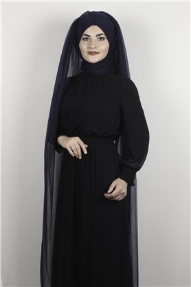 Âlâ Tül Şal 2021-9 Lacivert