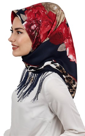 111-0013-38  PİRAMİT PÜSKÜLLÜ EŞARP