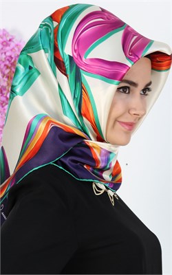 6091230-351 PİERRE CARDİN İPEK EKRU LACİVERT