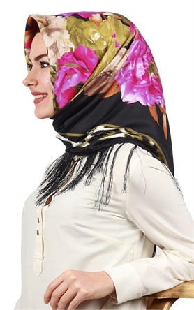 111-0017-11 PİRAMİT PÜSKÜLLÜ EŞARP