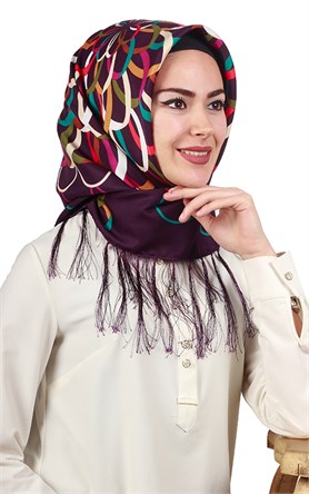 111-0021-04 PİRAMİT PÜSKÜLLÜ EŞARP