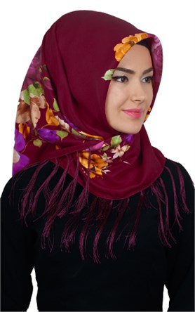 111-0015-03 PİRAMİT PÜSKÜLLÜ EŞARP