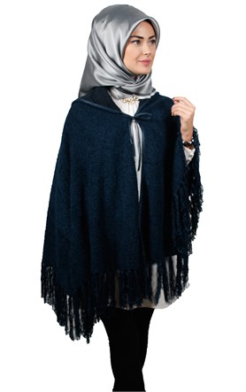 Kapşonlu Panço 10011-1