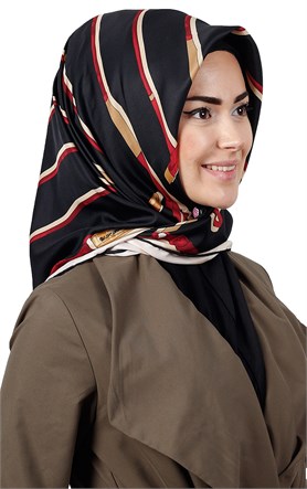 102-0007-10 U.S POLO ASSN EŞARP SİYAH KIRMIZI