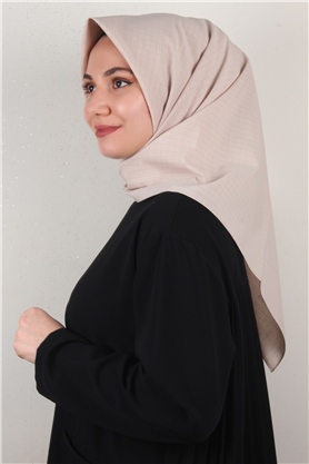%100 Coton Eşarp 8082-08 Bej